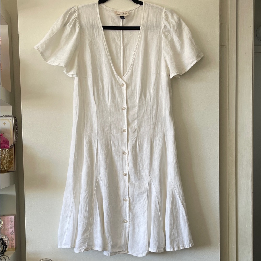 Universal Thread White Button-Front Midi Dress